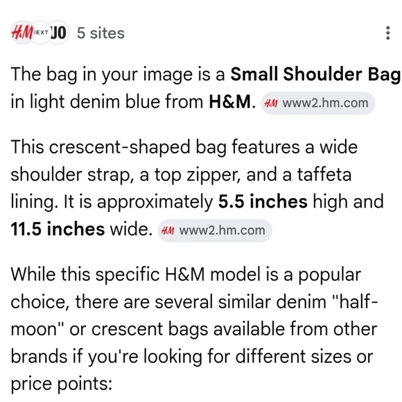 H&M Small Shoulder Bag in Light Blue Denim - Picture 5 of 5